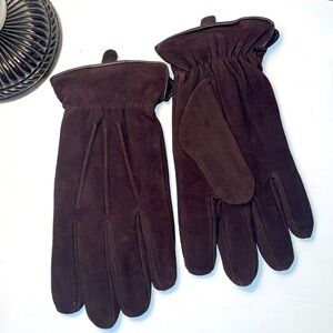 Men's Brown Suede Leather Gloves Thinsulate Lined, size L